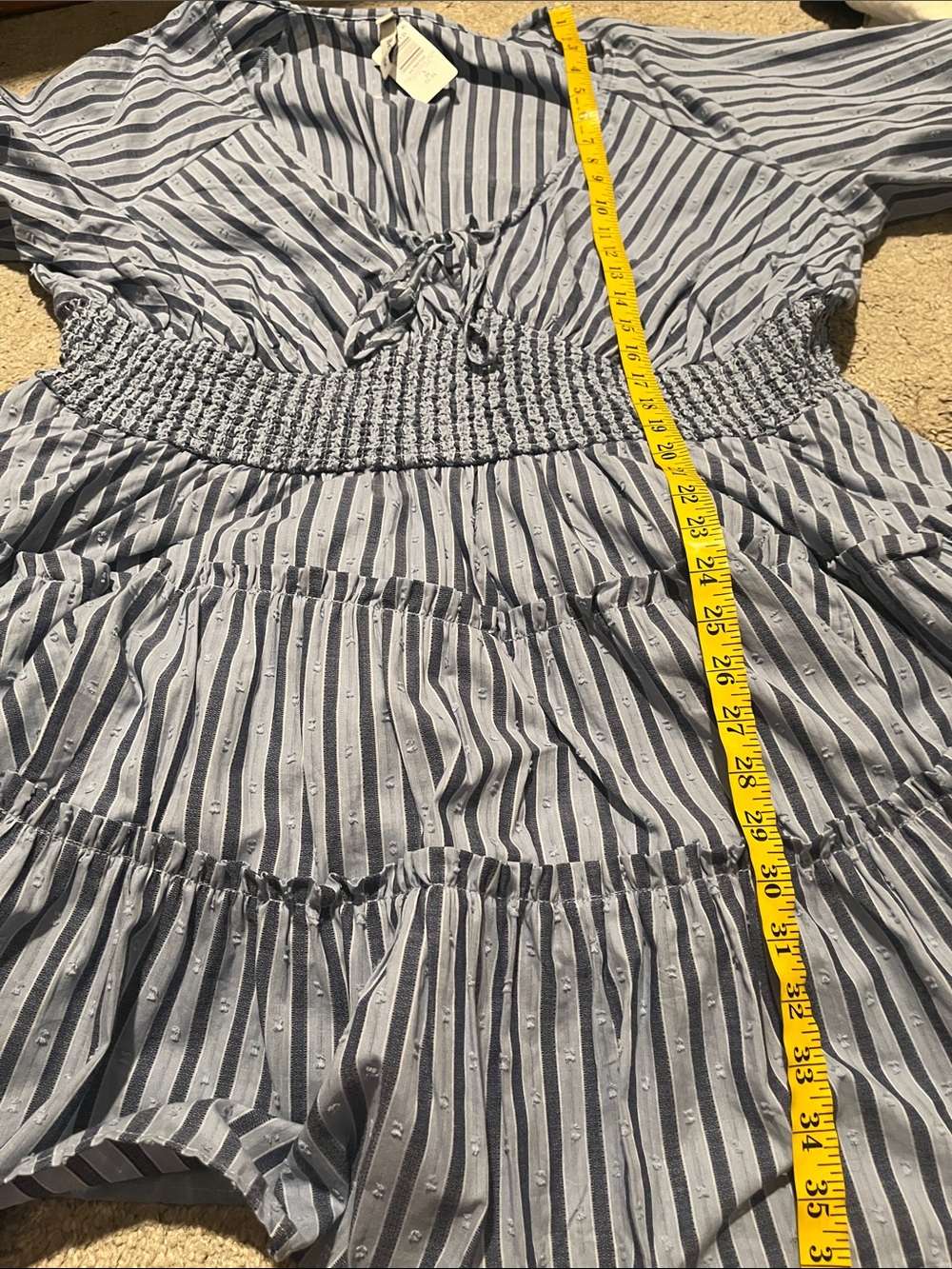 Torrid Belle Isle Stripe Peasant Mini Dress Cottagecore Coquette Feminine Boho - Picture 15 of 16